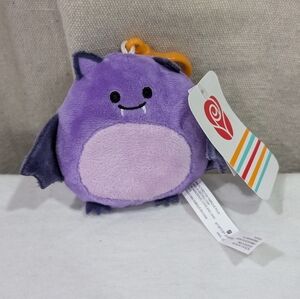 NWT American Greetings plush purple bat keychain clip Halloween animal cutesy